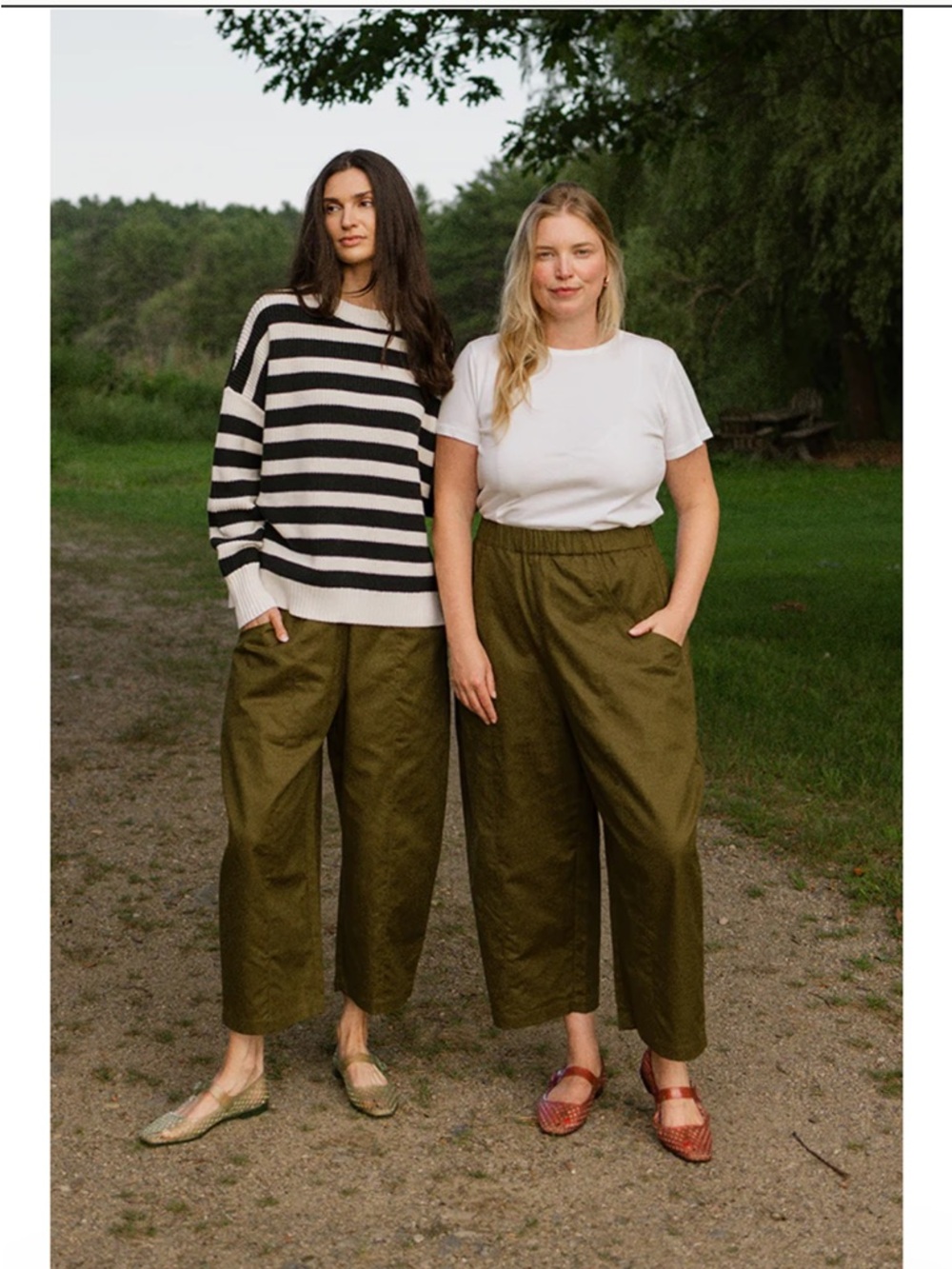 Tradlands Porch Pants Olive Barrel-Leg Pull-On Pants